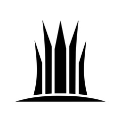 Abstract Black & White Graphic: Spiked Silhouette