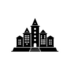 Black and White Cityscape Silhouette Logo