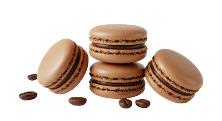 Isolated Coffee Macarons