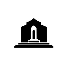 Minimalist Temple Silhouette - Architectural Icon for Design