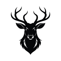 Fototapeta premium Black and white elk head with majestic antlers.eps