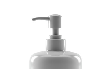 Isolated White Plastic Pump Bottle Close Up