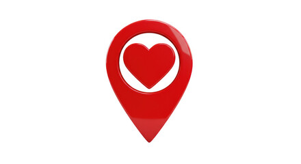 Fototapeta premium Isolated location pin with heart