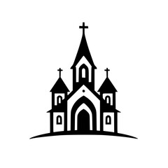 Minimalist Black and White Church Logo Design