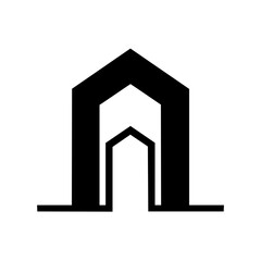 Geometric House Logo: Minimalist Architectural Design Concept