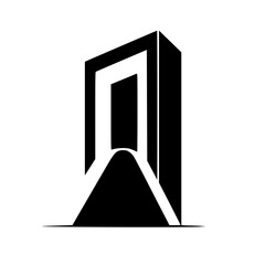 Abstract Architecture Symbol: Black & White Geometric Design