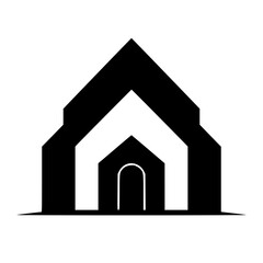 Abstract House Logo: Modern Minimalist Architecture Symbol, Geometric Design, Vector