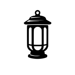 Vector Illustration of a Classic Lantern in Black and White