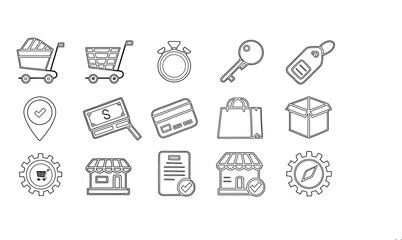 set of shopping icons