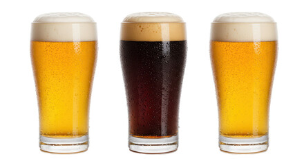 Isolated Three Beer Glasses