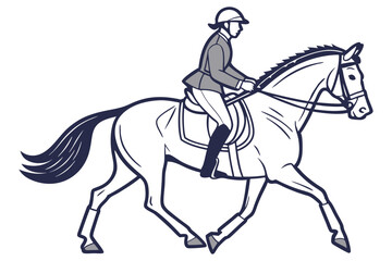 Fototapeta premium Horse Riding Man Representing Strength and Control