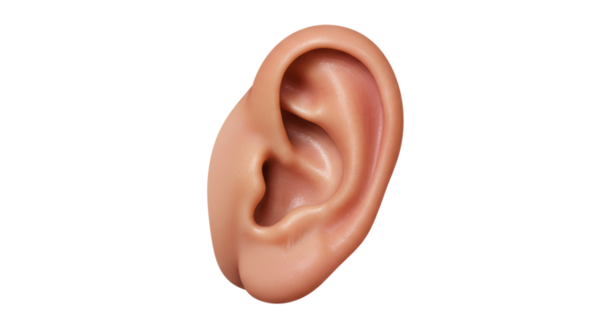 Isolated Human Ear on White Background