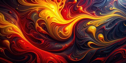 Fototapeta premium Abstract Swirling Fire and Shadow A Dynamic Composition of Red and Gold Hues