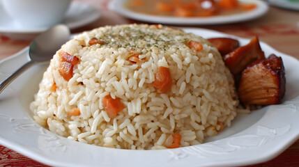 Tender Bosnian Pilaf with Long Grain Rice and Savory Ingredients for a Delicious Meal Experience