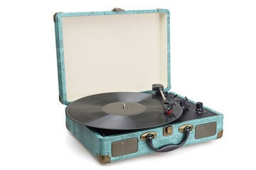 Portable compact vinyl record player