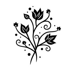 Elegant Black Floral Vector Design on White Background