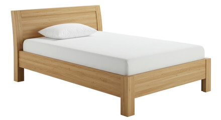 Isolated Wooden Bed