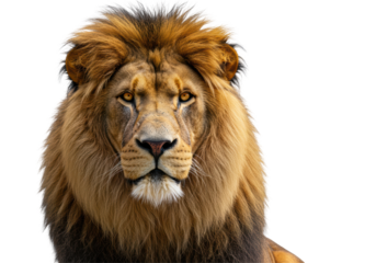 Isolated Lion Portrait