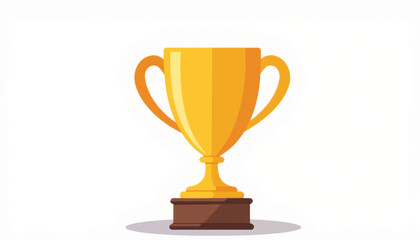 Fototapeta premium Golden trophy cup illustration on white background, academic achievement