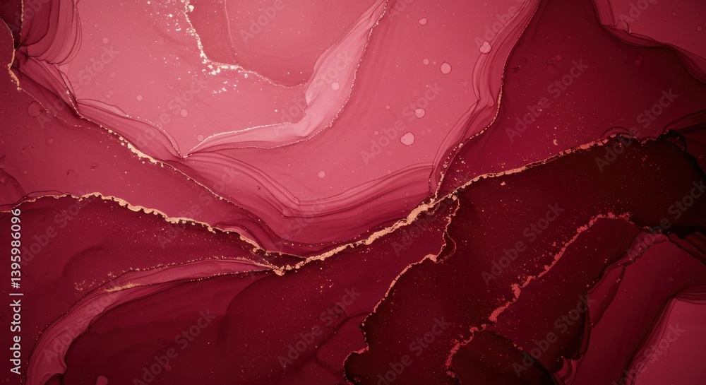 Poster a close up view of a deep red abstract painting with swirling patterns and subtle color variations v