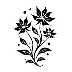 Elegant Black and White Floral Illustration: Botanical Design for Branding