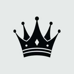 Elegant Black Crown Icon