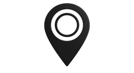 Isolated Black Location Pin