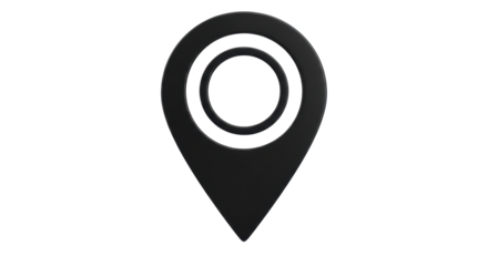 Isolated Black Location Pin