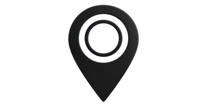 Isolated Black Location Pin