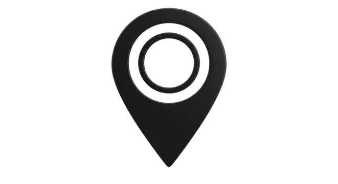 Isolated Black Location Pin