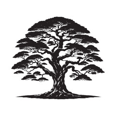 Katsura Tree Silhouette - Minimalist Tree Vector - Illustration of Tree - Tree Design.