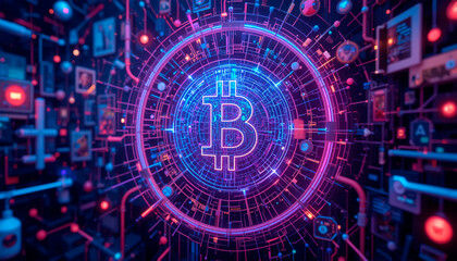 Obraz premium creative digital technologies, AI, blockchain