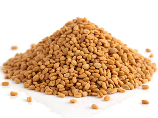 Fototapeta premium A Pile of Fenugreek Seeds – The Seeds Are Light Brown in Color