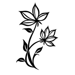 Elegant Black and White Floral Vector Illustration