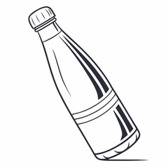 "AI-generated thin line water bottle vector for printables and design files."
