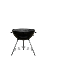 Isolated Black BBQ Grill on White Background
