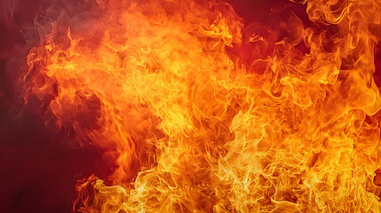 Fototapeta premium Fiery Flames In Orange And Red Tones