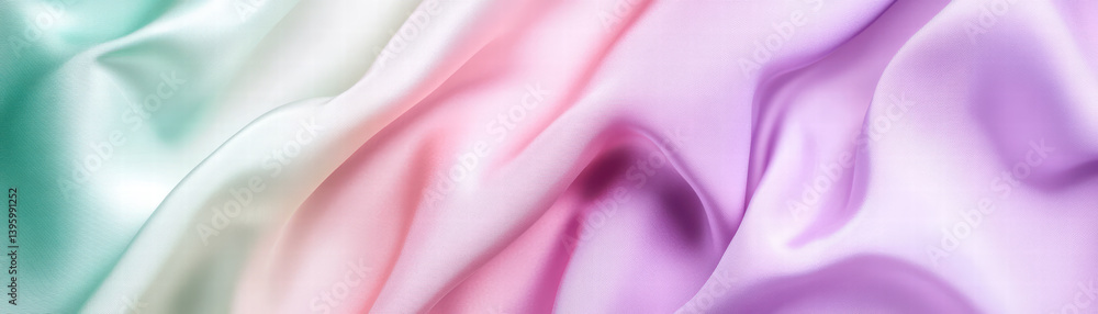 Poster abstract silk gradient: an elegant and abstract backdrop with flowing layers of vibrant silk fabric 