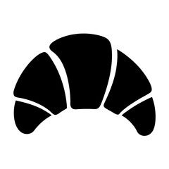 Simple Black and White Icon Graphic of a Delicious Croissant Pastry