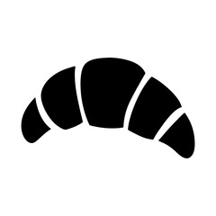 Simple Black Silhouette Icon of a Delicious Croissant Pastry