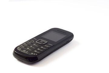 Vintage Button Mobile Phone Isolated on White Background