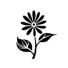 Black and White Daisy Illustration - Minimalist Floral Design