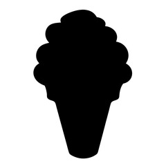 Silhouette of a Delicious Ice Cream Cone with Swirled Soft Serve