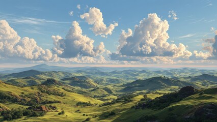 Fototapeta premium Majestic Countryside with Layers of Mountains