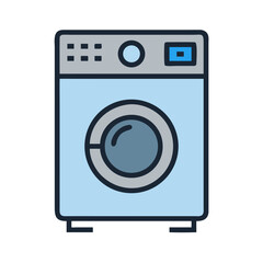 Electronic Washer Representing Household Cleaning Appliance Icon Design