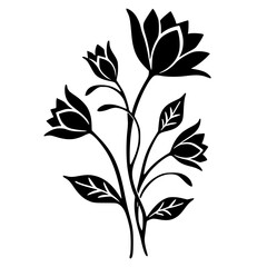 Elegant Black and White Floral Silhouette Design