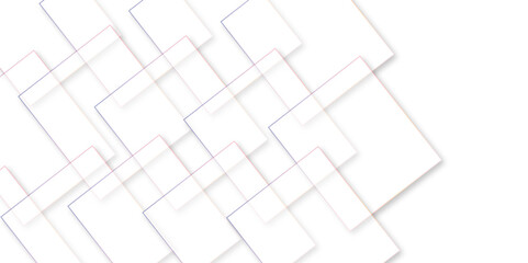 Vector white and gray overlap triangle geometric technology pattern. minimal rectangle arranged white lines transparent web square background layers. overlap web presentation