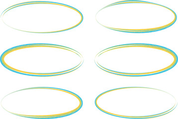 light blue orange colored abstract ellipse set