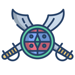 Linear color Sword & Shield icon