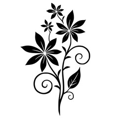 Elegant Black & White Floral Vector Design